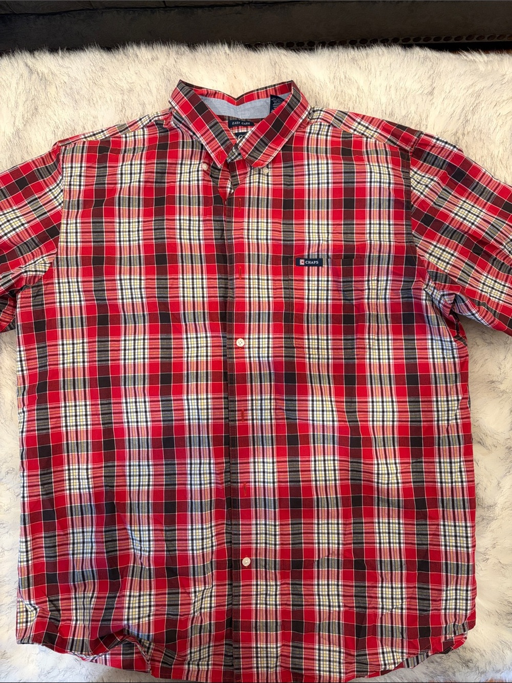 Ralph Lauren Red, White and Black Plaid Button-Down Shirt